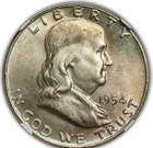 1954 D FRANKLIN HALF DOLLAR NGC MS 65 FULL BELL LINES LOVELY SUBTLE PATINA IN