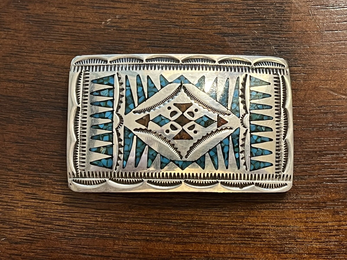 Vintage Wilson Begay Turquoise Sterling Silver Belt Buckle Wilson Begay Navajo Sterling Silver Turquoise Bolo main image 3