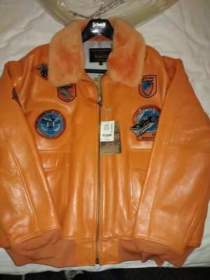 DEADSTOCK VINTAGE BRAND NEW Orange Schott NYC Wings of Gold Flight Jacket 6XL