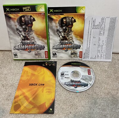 RARE Authentic Microsoft Xbox Unreal Championship Complete CIB + Reg Card Tested