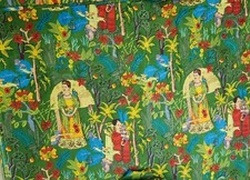 Indian Cotton Green Frida Kahlo Fabric Dressmaking Fabric Lining Fabric 7 Yard