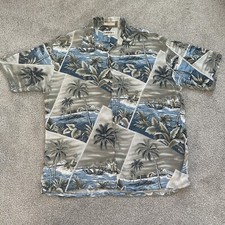 Campia Moda Mens Hawaiian Aloha Shirt Button Up Tropical Scenes XL