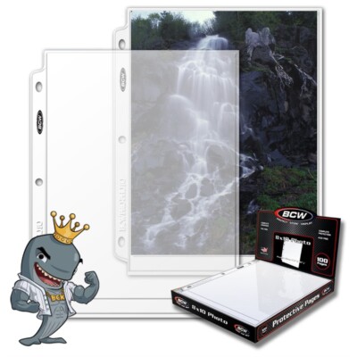 BCW Pro 1-Pocket 8x10 Photo Pages 100ct Box FREE SHIP