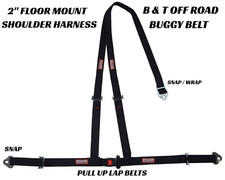 3 Point Race Harness Y Floor Mount All Clip In Anchors Black