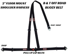 3 POINT RACE HARNESS Y FLOOR MOUNT ALL CLIP IN ANCHORS BLACK