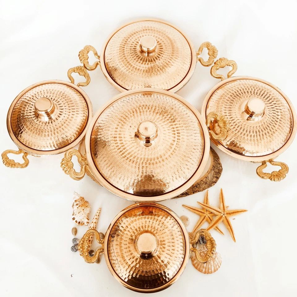 Copper Cookware Set, Copper Pan, Handcrafted Stew Pots, Copper Skillets,Saucepan - Image 3 of 4