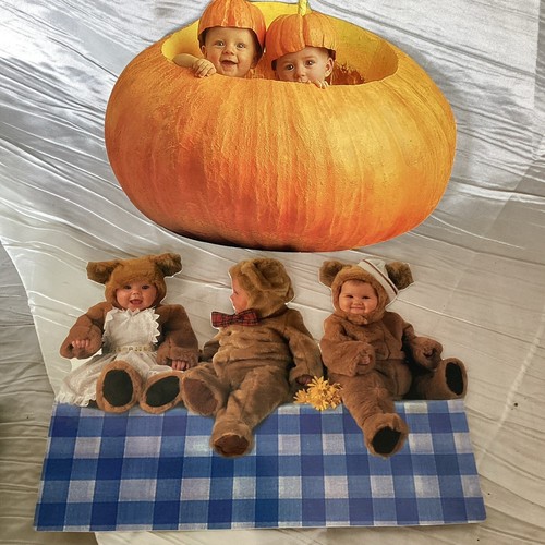 Set of 9 1996 Shapes Oversized Vintage Anne Geddes Die Cut Cards Litho Ephemera - Picture 13 of 13