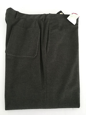 GRIFONI Men's Gray Pants Without Pleats Patch Back Pocket Size 54