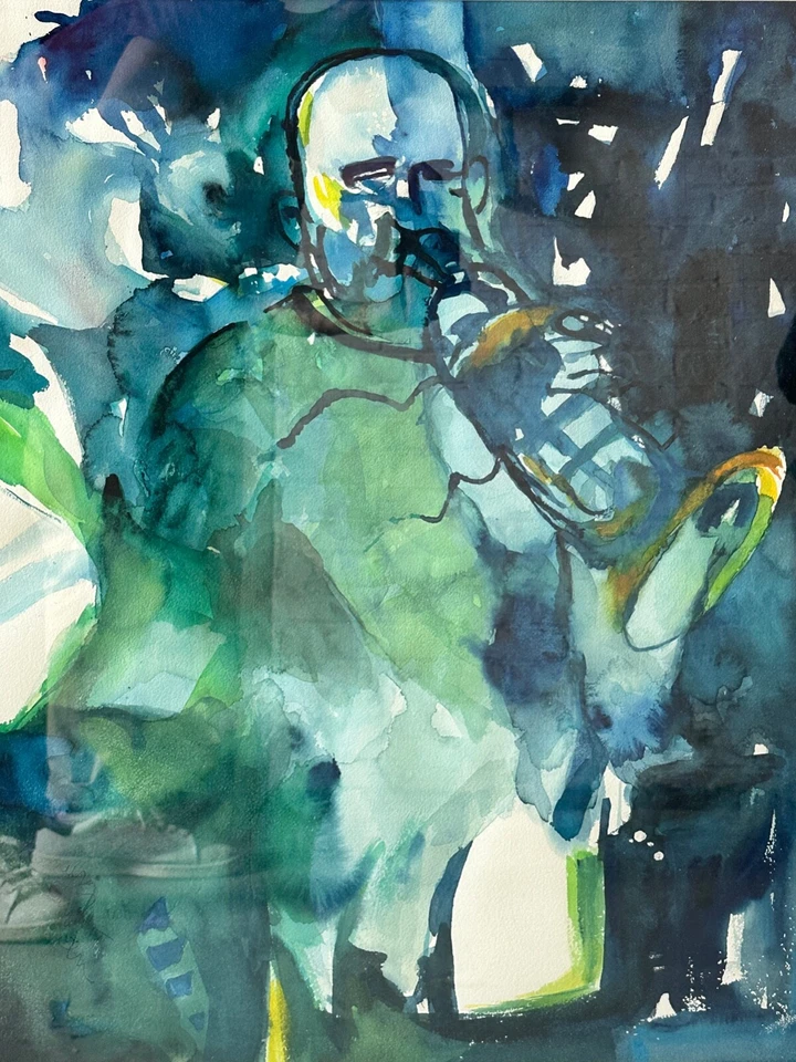 Acuarela firmada por Barba Romare: abstracta Foto 2 de 2