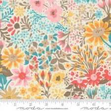 SUNDAY BRUNCH Dutch Baby Florals Spritzer Quilt Fabric Moda /BasicGrey by 1/2 Yd