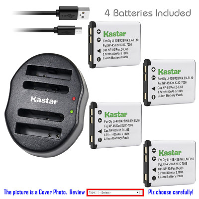 Kastar Battery Dual Charger for Fuji NP-45 NP-45A BC-45B Fujifilm FinePix JV160