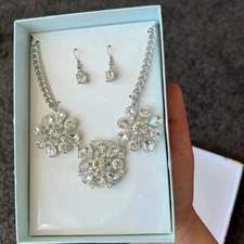 k&m accessory statement necklace + earrings set Bling Bling New Dec Sale