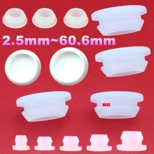 Clear Snap-On Hole Plugs Silicone Rubber Blanking Seal Bung Pipe Tube 2.5~60.6mm
