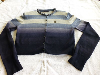 ROBERTA SCARPA Strickjacke, blau und grau. Gr.38. Wolle und Kaschmir. Neuwertig!