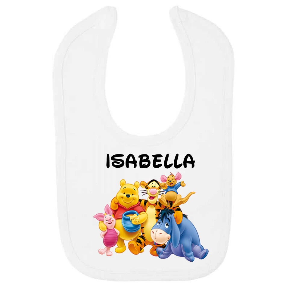 OH SEW SIMPLE Pooh & Friends personalisiertes Baby Lätzchen - bedruckt mit Namen