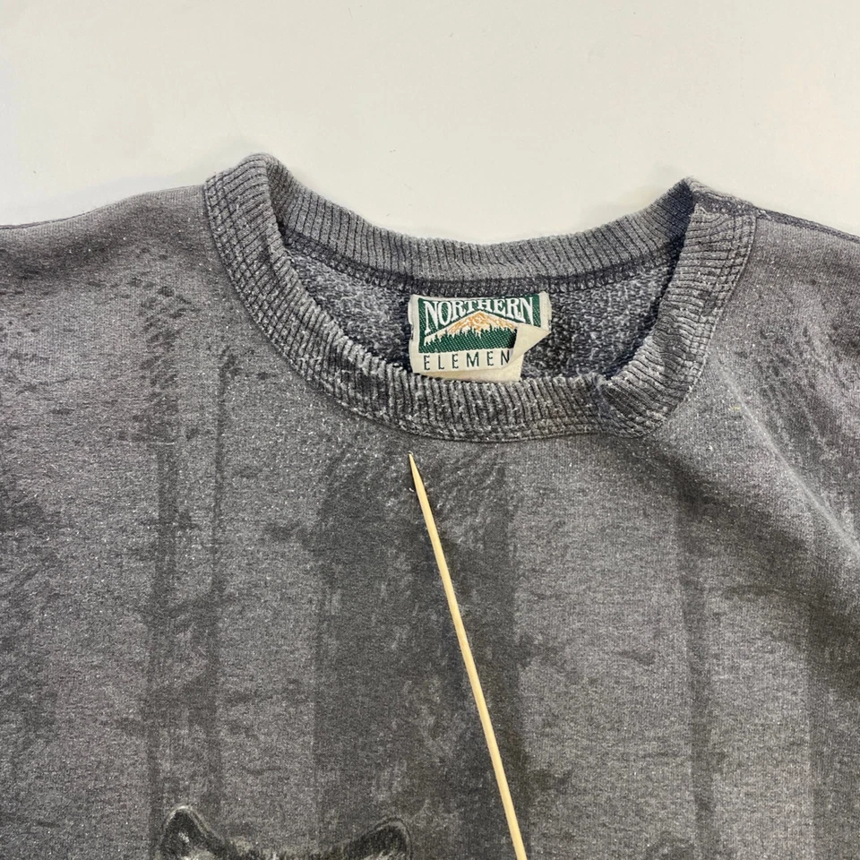 Sudadera Vintage Northern Elements Wolf Pack Mediana Estampado Natural Foto 4 de 4