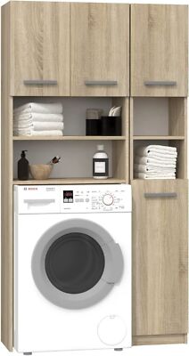 ADGO Marpol Badezimmerset, Schrank für eine Waschmaschine+Poller Badezimmerregal