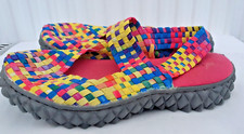 Adesso Shoes.Sandals.Multicolour.Rainbow.Elastic. Lightweight.Summer.Wedge.UK 4.