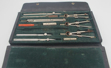 Vintage Charvos No. 877 Drafting Set Made in U.S.A. with Case One Piece Missing