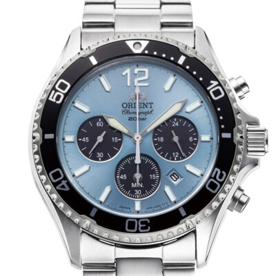 トッピオ14500 Orient Mako RN-TX0206L Panda Blue Solar Chronograph Analog Men