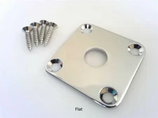 True Custom Shop® Chrome FLAT Input Output Metal Jack Plate for Gibson Les Paul