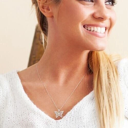 Ожерелье с бабочкой с бриллиантовым акцентом 18"" - Изображение 4 из 4