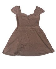 Wild Fable Puff Short Sleeve Dark Brown Dress | Womens Size M