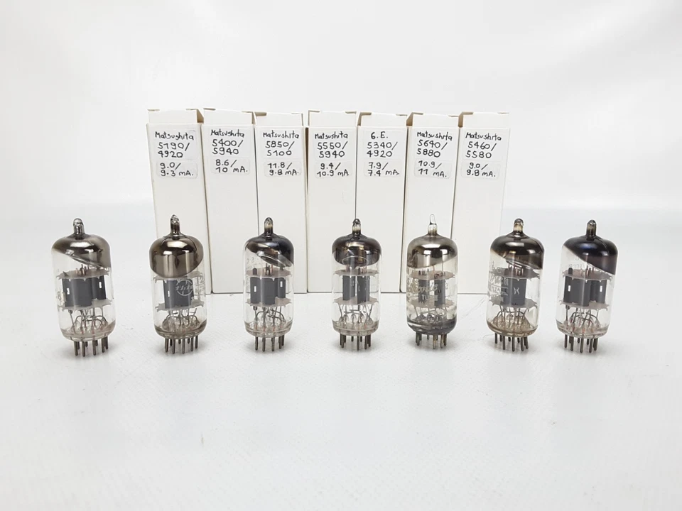 LOTE DE 6 TUBOS DE VÁCUO MATSUSHITA ECC81/12AT7 - Imagem 2 de 4