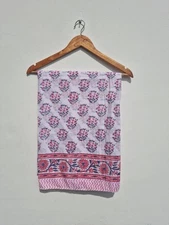 Hand Block Printed Cotton Sarong Wrap –Handmade Boho Beach Cover Up,