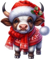 Christmas Highland Cow Wall Ar…