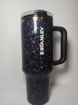 #ad #ad Custom 40oz Protour Stanley Black Glitter with Epoxy BNWOT $75.00