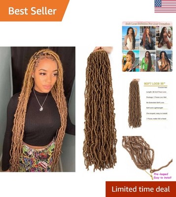 Handmade Pre-Looped 30 Inch Faux Locs Crochet Hair - 7 Packs for Natural Style