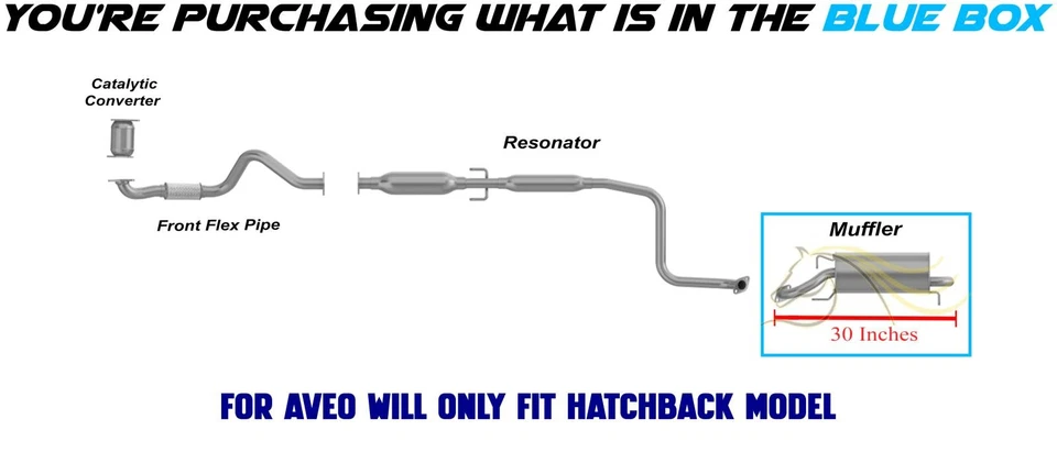 Silenciador de escape de acero inoxidable para: Chevy Aveo 2004-2008 2007-2011 Aveo5 1,6 L Foto 3 de 4