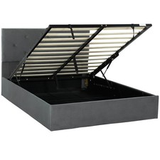 Image of HOMCOM King Size Bed Frame Gas End Lift Under Bed Storage Dark Grey