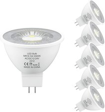 MR16 5W LED Bulbs Cool White 6500K 391lm AC/DC 12V/24V GU5.3 Spotlight 6 in Pack