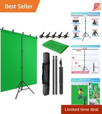 Green Screen Backdrop Kit with Stand 5X6.5ft ...