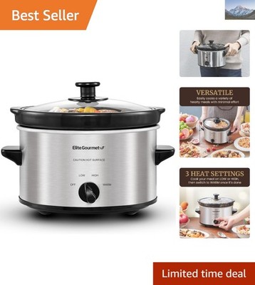 Elegant 2 Quart Slow Cooker for Family Meals   Adjustable Temp & Safe Handling