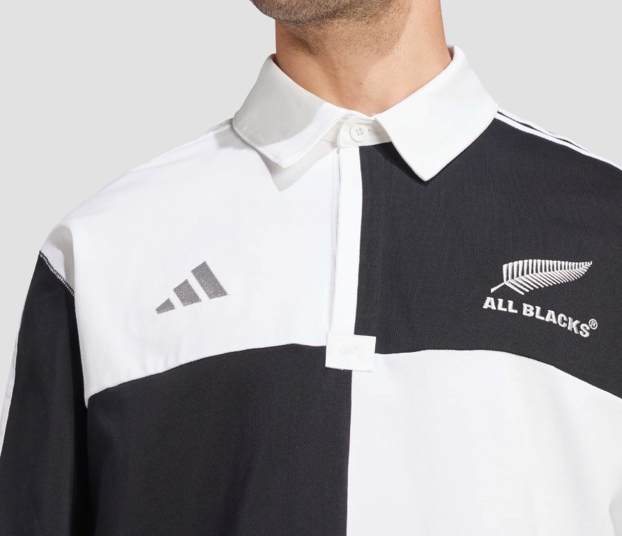 Adidas New Zealand All Blacks Rugby Culture Polo Longsleeve IZ0288