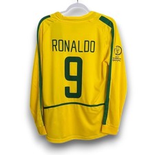 Brazil 2002 World Cup Home Long Sleeve Jersey - Ronaldo 9