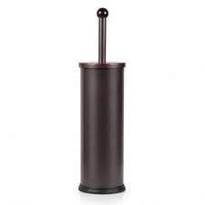Toilet Brush and Holder Set with Lid Bronze Rust Resistant Stainless Steel Bowl