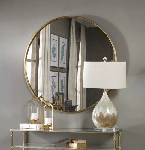 Uttermost 13887 Gold Junius Round 43" X 43" Flat Mirror - Picture 3 of 4