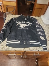 Vintage Ford Mustang Racing Jacket Jeff Hamilton JH Design Black Men’s 2xL