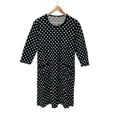 Marimekko Tiia Pallo Dot Cotton Dress S Black White casual women sale (Ages 14+)