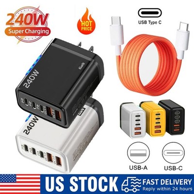 240 W USB-C to C Cable PD Fast Charger Type C Cord For iPhone Samsung Google