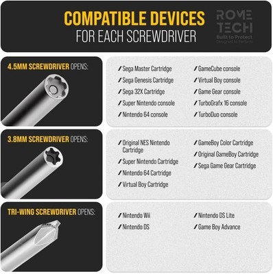 Gamebit Screwdriver 3.8 4.5mm for NES SNES N64 GameBoy GC Virtual