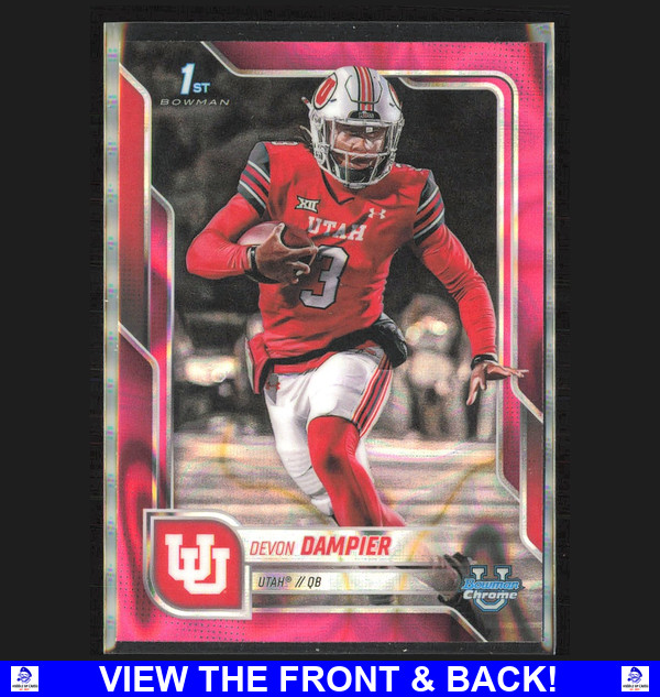 Devon Dampier 2025 Bowman U Chrome Pink Lava 1st Holo RC UT Utes 3