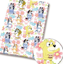 Bluey Bingo children character polyCotton Fabric Half Yard 18  x 55   12490