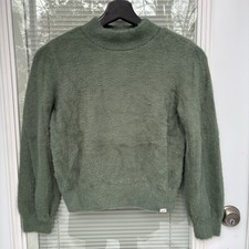 Abercrombie kids A F Girls Fuzzy Soft Mock Neck Green Sweater Kids 11/12