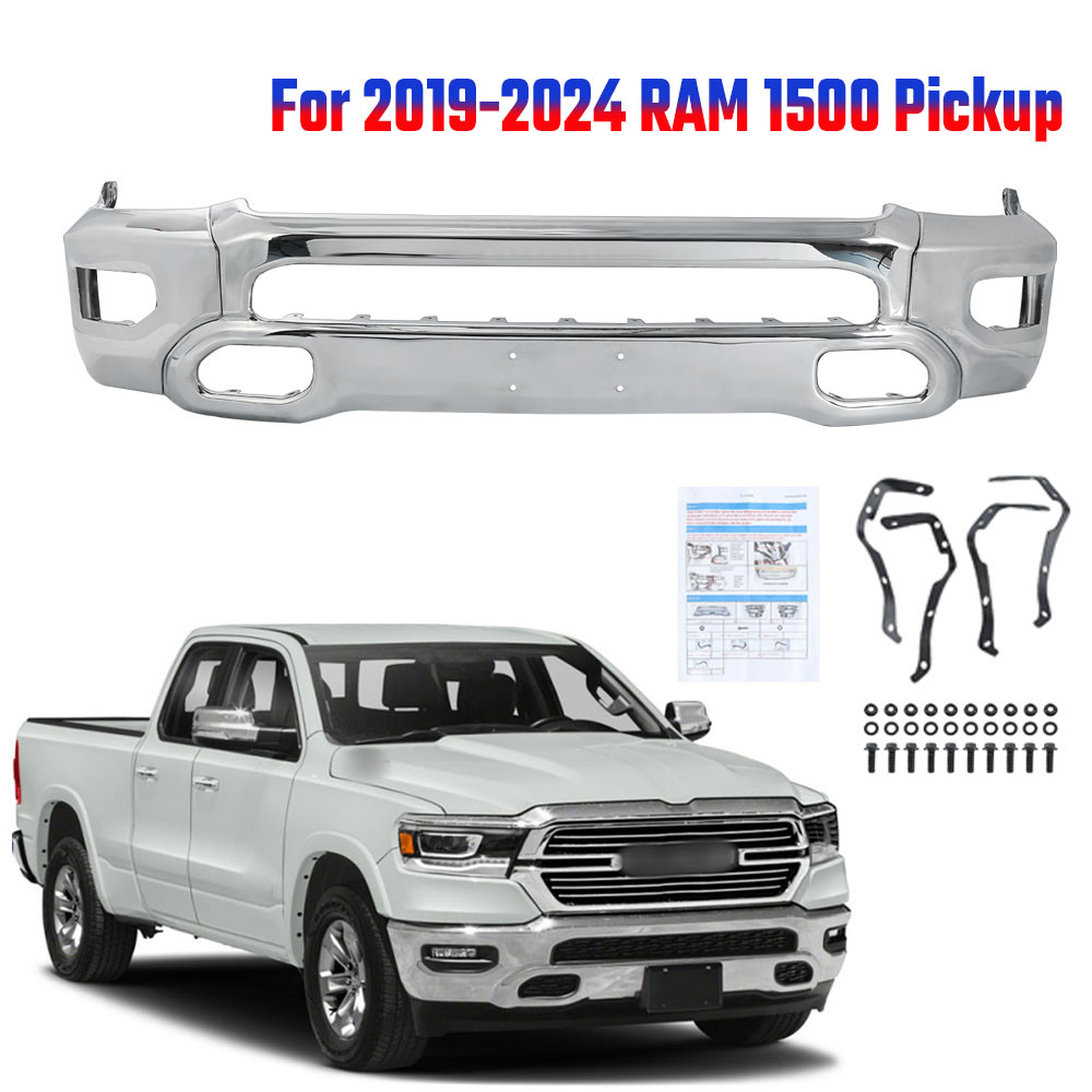Chrome Steel Front Bumper Lower Cover for 2019-2024 RAM 1500 Truck