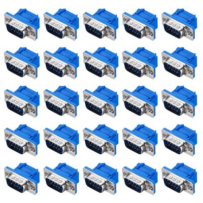 25 Pcs D-sub Connector DB9 9-pin 2-Row Male Serial Port Terminal Breakout
